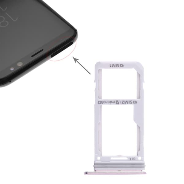 SIM- og Micro SD-kortbakke til Samsung Galaxy S8 / S8+ SIM To SIM-slots Micro SD-bakke Silver