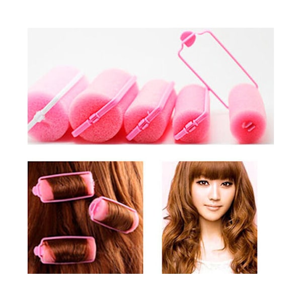 6st Modesvamp Skum Hårrullar Rullar Twist Salon Hår Styling Tools-