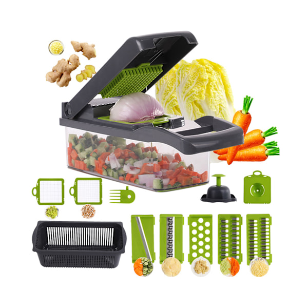 1 Set Bekväm Veggie Chopper High Hardness Bailer - Grå