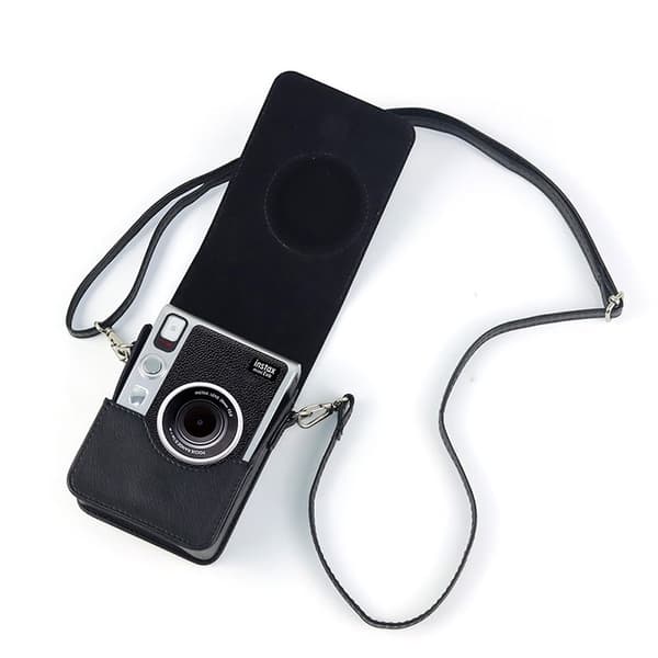 PU læderetui til Instax Mini Evo kamera, sort, magnetisk lukning, beskyttende