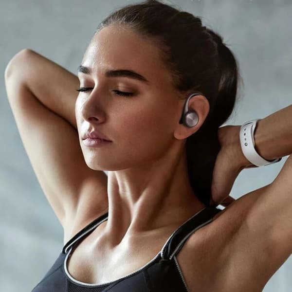 Sorte ørekrog Bluetooth-øretelefoner til Apple-enheder - Dugt