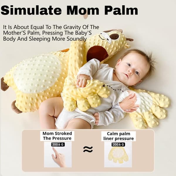 Automatisk klappende babydokke-beroliger, 3 justerbare moduser søvleketøy for spedbarn, myk polyester