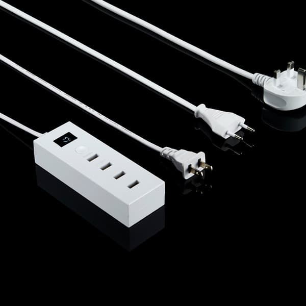 4-ports USB-oplader, EU-stik til telefoner og tablets Ceramic White