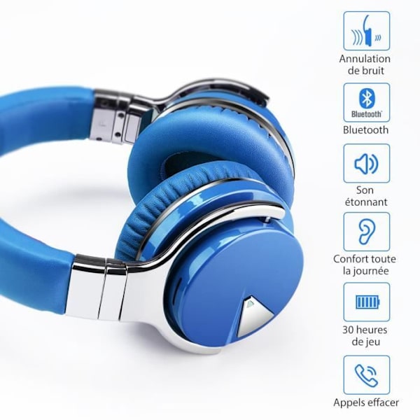 Cowin E7 Blå Bluetooth hodetelefoner - Trådløst hodebånd - God lydopplevelse