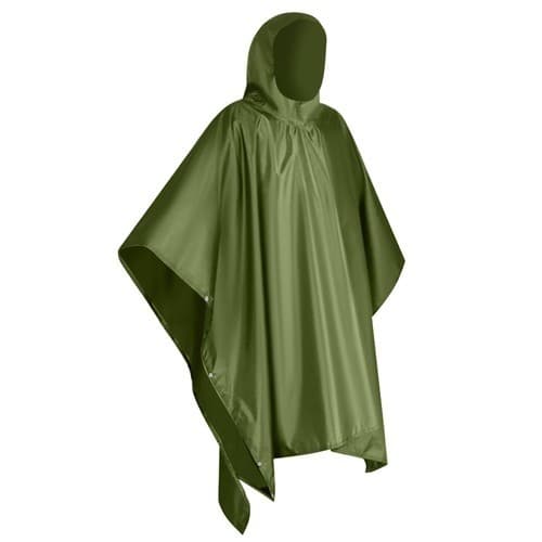 Grön PVC Regnponcho, Unisex Vattentät Regnjacka, Lättvikts Utomhus Regnjacka