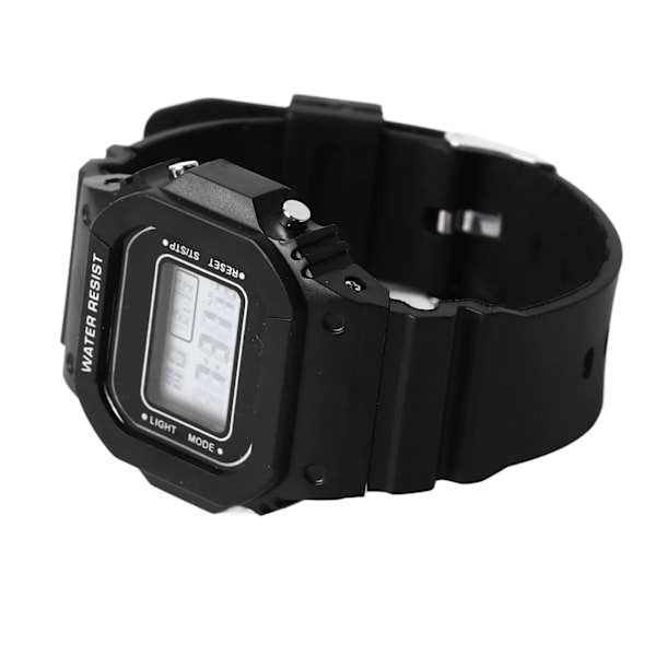 Watch för män Dam LED-bakgrundsbelysning 12/24H Vattentät Smart Watch för löpvandring Svart