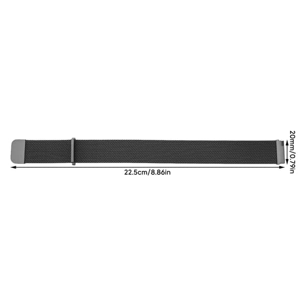 20mm Metal Mesh Urrem Rustfrit Stål Quick Release Generel Urrem til Galaxy Watch til Vivoactive HR til Amazfit GTS 2 Mini Sort
