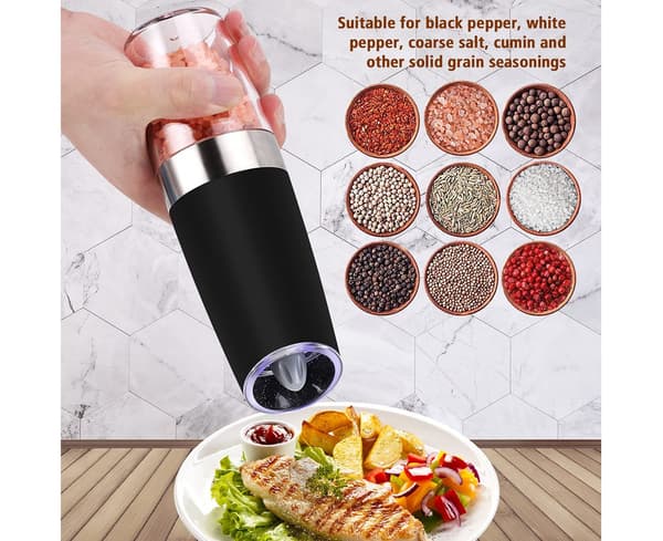 Gravity salt- och pepparkvarn set, elektrisk pepparkvarn saltkvarn