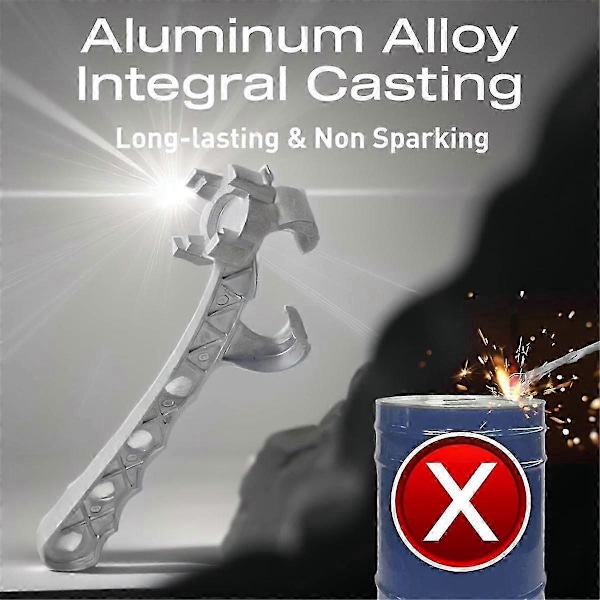 2x Aluminium Trommelnøkkel, Metall Bøtteåpner 5 Gallon, for Åpning av 10-55 Gallon Trommel, Passer 2 Tommer og 3/4 Tommer Plugghetter