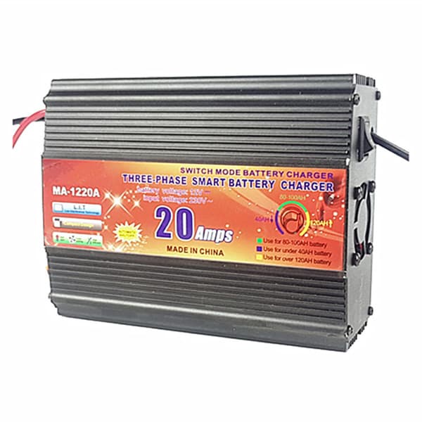 1220A Bil Motorcykel 4-stegs Blybatteriladdare Black EU Plug