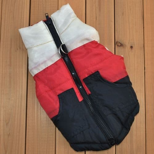 Bomuldsvest til hund, ryglynlås med trækkrog, Teddy, vinter Rose Red s (52g) image drawing