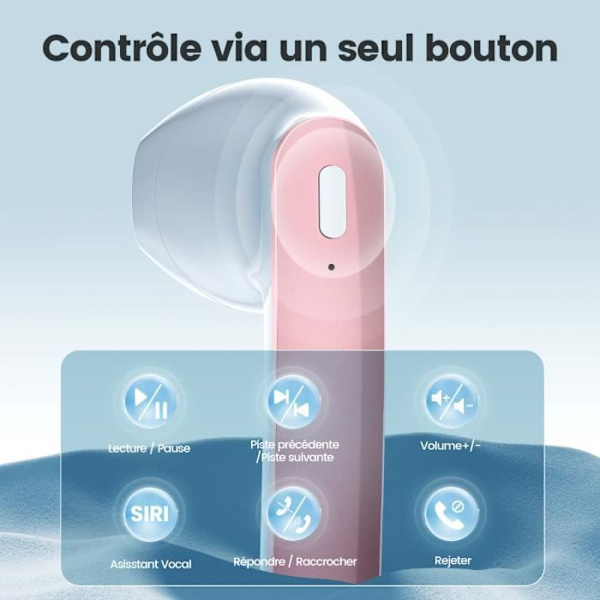 Trådlös Bluetooth 5.3 hörlurar Hi-Fi Stereoljud IPX7 Vattentät Bluetooth Headset LED-skärm Bluetooth Headset Rose Gold