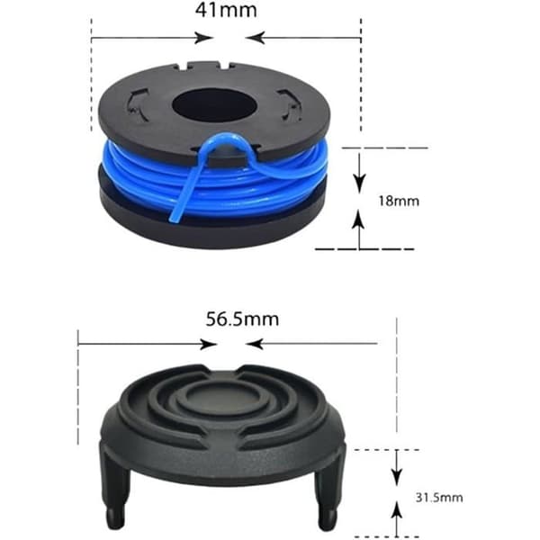 3 m / 10 ft 0,65 mm Nylon Udskiftnings Trimmerspole til Harbor Bauer 19115C-B 20 V Batteridrevne Trimmere