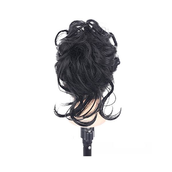 Grab Clip Peruk Fluffig Soft Touch Realistisk Naturligt utseende Kvinnor Hårnålar Svart Brun Peruk för Dambruk - Svart