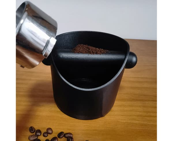 Praktisk kaffegrumsbeholder, letvægt, pladsbesparende - Sort