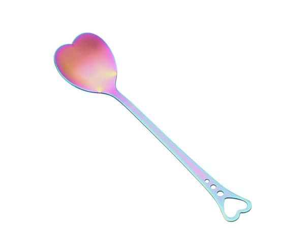 Creative Rostfri Steel Spoon Rainbow Gradient Color - Neon