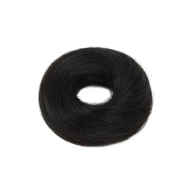 Chignon-hårstycke Elastiskt Attraktivt människohår Slät bulle hästsvanshår för damer - Naturligt svart rakt hår