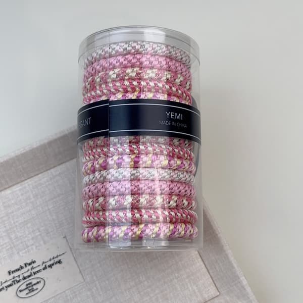 Høyelastisk flettet hårstrikk for enkel hårstyling Pink Mix 15 Pcs