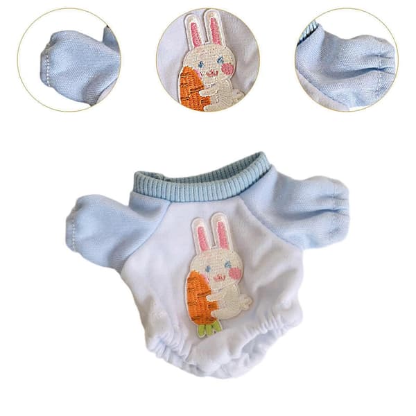 Kläddocka Bodysuit, Docktillbehör, Söta Dockkläder, Dockkläder för 17cm Hängdocka Kostym Utklädning Blue