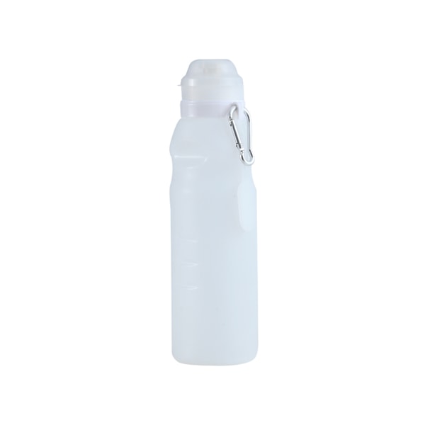 600 ml vattenflaska livsmedelskvalitet stark konstruktion silikon Lätt att bära Vikbar vattentumlare för hem-vit