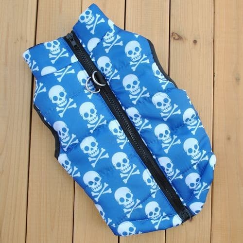 Hundjacka i bomull, ryggdragkedja med koppelfäste, vinterjacka för husdjur, Teddy Blue M (66g) Chopsticks head