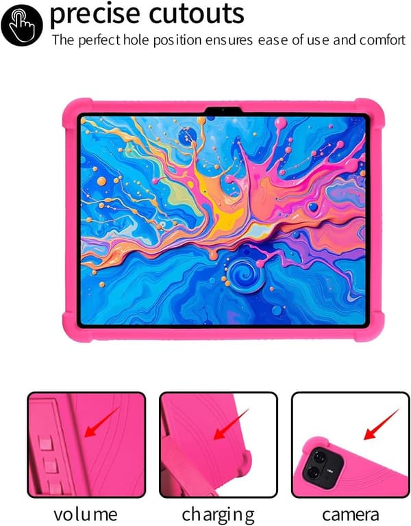 Silikonfodral för surfplatta kompatibelt med TECLAST Artpad Pro 12.7\", justerbart stativ, stötsäkert