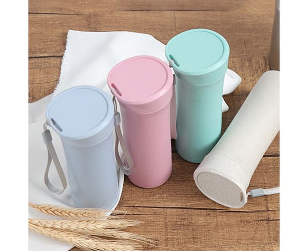 400-500ml Plast Bärbar Resecamping Läcksäker vattenflaska Drickskopp-rosa