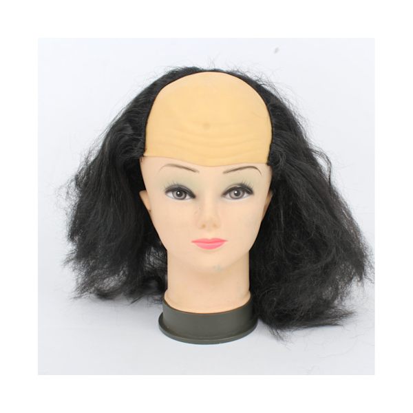 Skallet Parykk Luftig Moderne Attraktiv Universal Gjenbrukt Rollespillrekvisitter Lateks Halloween Cosplay Skallet Parykk for Maskerade - Svart