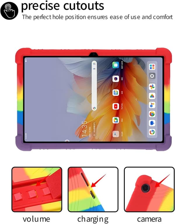 Mjukt silikonfodral kompatibelt med Lenovo Tab 10.1, stötsäkert barnstativ med stödben
