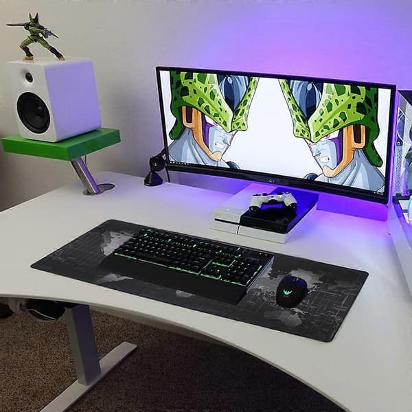 Utvidet musematte Stor Gaming Musematte - 90x40x0,3 cm Datamaskin Tastatur Musematte Sklisikker Musematte Gummi