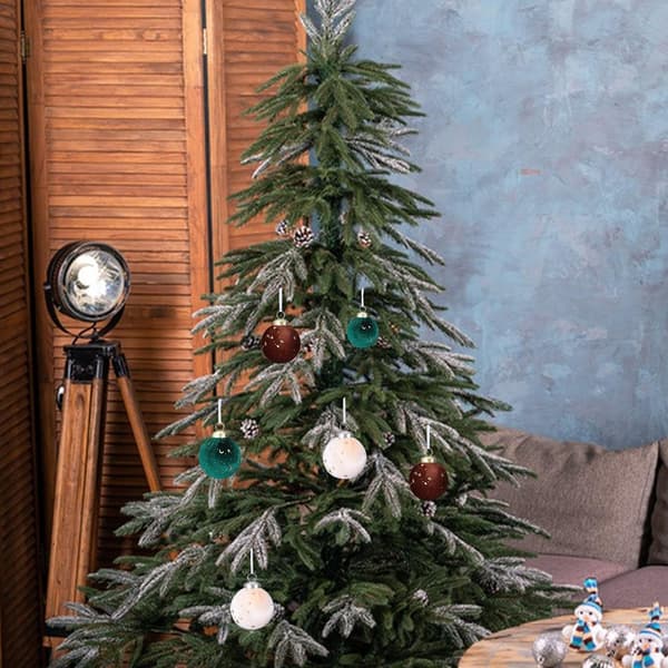 Julgranspynt i sammet, 12-pack krosssäkra julgranskulor, för inomhus- och utomhusbruk A