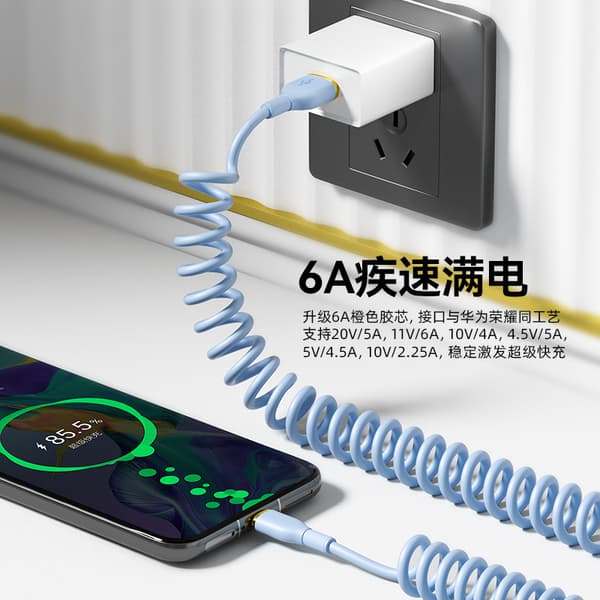 100W retvinklet Type-C PD datakabel til kompatible enheder-Dugt Blue AplusC to CplusL