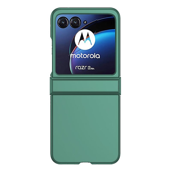 Telefonfodral med gångjärn PC-skal för Motorola Razr 40 Ultra 5G, med skärmskydd i härdat glas för bakre skärmen Dark Green