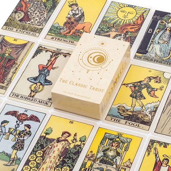 Den Klassiska Tarotkortleken 78 Kort För Enkla Nybörjare, Meditationsspådom och Sällskapsspel Tarotkortlek