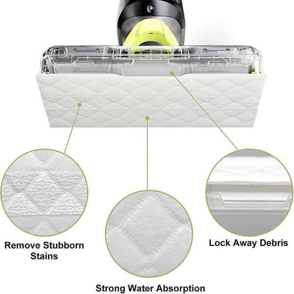 10-pack Ersättningsmoppdynor för VACMOP VM252, Sladdlösa moppdynor för VACMOP White
