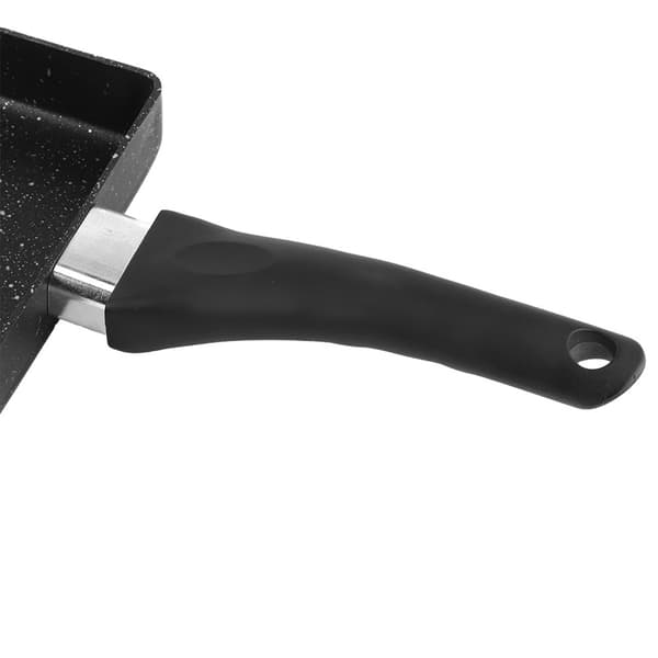 Tamagoyaki non-stick stekepanne, rektangulær, svart, omelettpanne med plasthåndtak