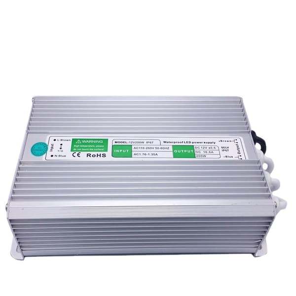 12V/24V udendørs vandafvisende konstant spænding DC strømforsyning til LED-display 12V200W