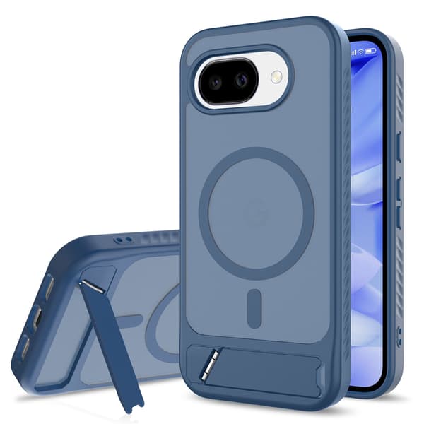 Magnetiskt stativtelefonfodral kompatibelt med Google Pixel 9, Google Pixel 10 Pro XL och Google Pixel 10A-Dugt Blue For Pixel 10A