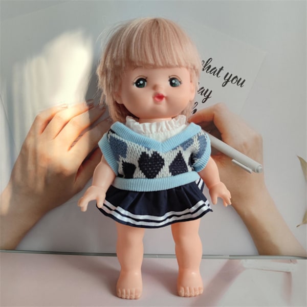 2x 20cm Dockkläder Set Bekväma Mjuka för Flickor Dockor Hänge Docka Dockor Rosa röd Blue For 20cm Dolls