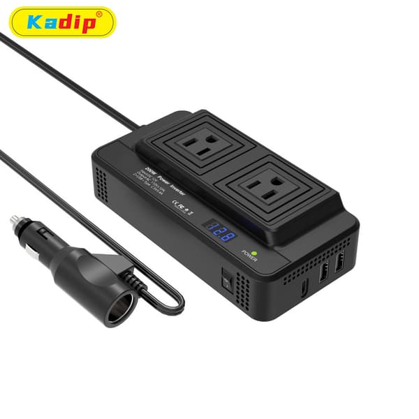 200W Bilstrømomformer, 12V til 110V Strømomformer med PD20W, US-uttak MT8300US Plug-200W