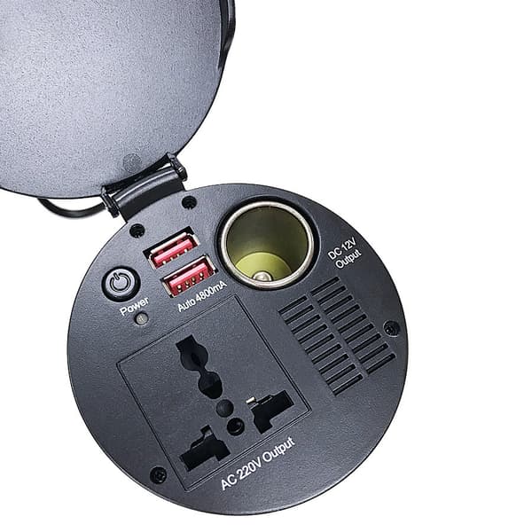 150W Bilstrømomformer, 12V til 220V Strømomformer med USB-porter 220V 150W Cup Inv