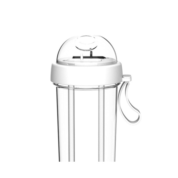 420/600 ml Bärbar Dual Straw Separat Dryck Vatten Dryckesflaska Par Present-Vit