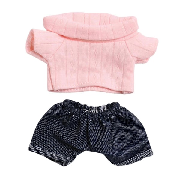Nuken T-paita housuilla, Nuken arkivaatteet 17 cm:n riippuvanuken koristeluun Pink