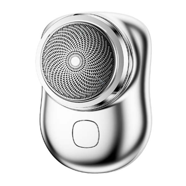 Män Skäggtrimmer Bärbar Kompakt Laddningsbar Skäggklippare Mini Ficktrimmer Silver