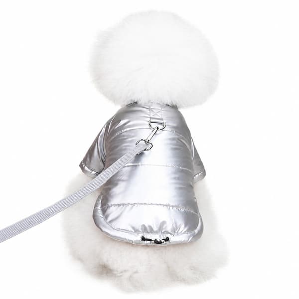 Hundjacka i bomull, vattentät, förtjockad, höst- och vinterkläder för teddykatt Silver L-22 Jacket