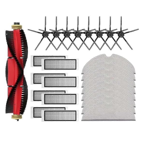 For S5 / S5 Max / S6 MaxV / S6 Pure / E4 / E5 / S51 / S52 / S55 Rulle Sidebørste Filter Mopp A As Shown