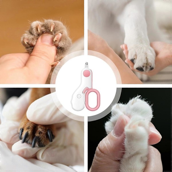Kattnagelklippare, LED-nagelklippare för husdjur, Hundnagelklippare, Nagelklippare för husdjur, Fil - Professionella och säkra elektriska nagelklippare för husdjur