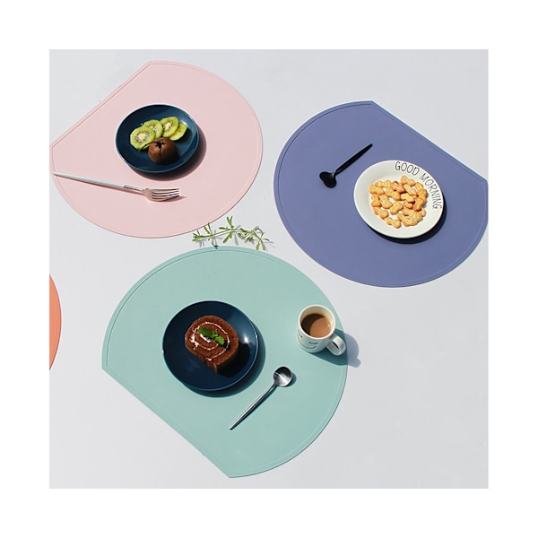 Nordic Style Värmebeständig Mjuk Silikon Bordstablett Restaurang Matbord Mat-Mintgrön unikt värde