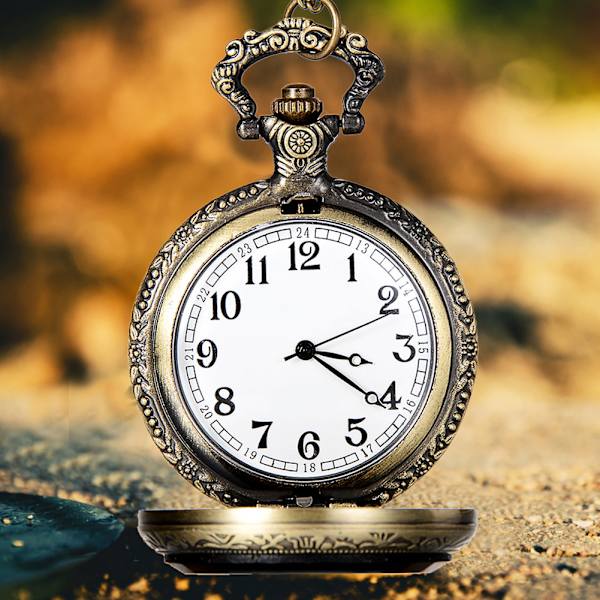 Retro Flip Type Unisex Alloy Simpel Quartz Analog Lommeur Halskæde Smykker