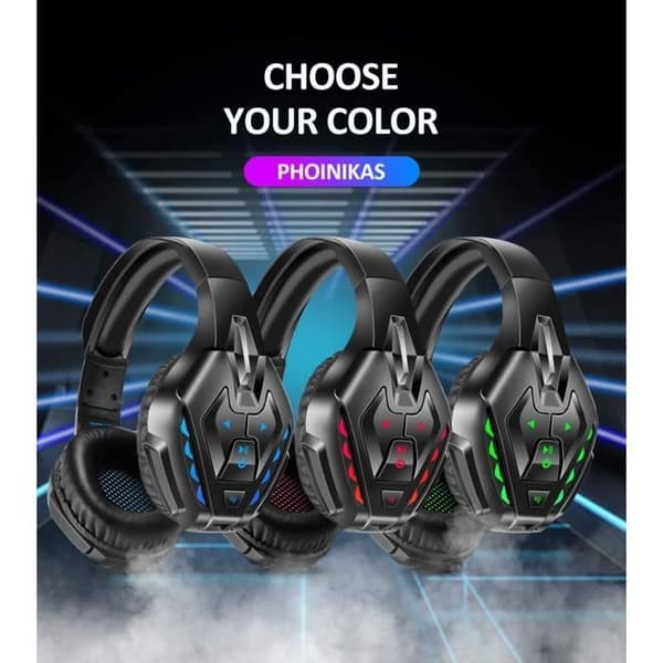 PS4 Kablet Headset, Kablet Gaming Headset med Støyreduserende Mikrofon, LED Trådløst Bluetooth Headset (Oransje)